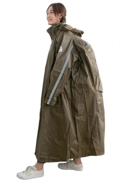 Double背包雙拉鍊斜開連身雨衣(D1+)
